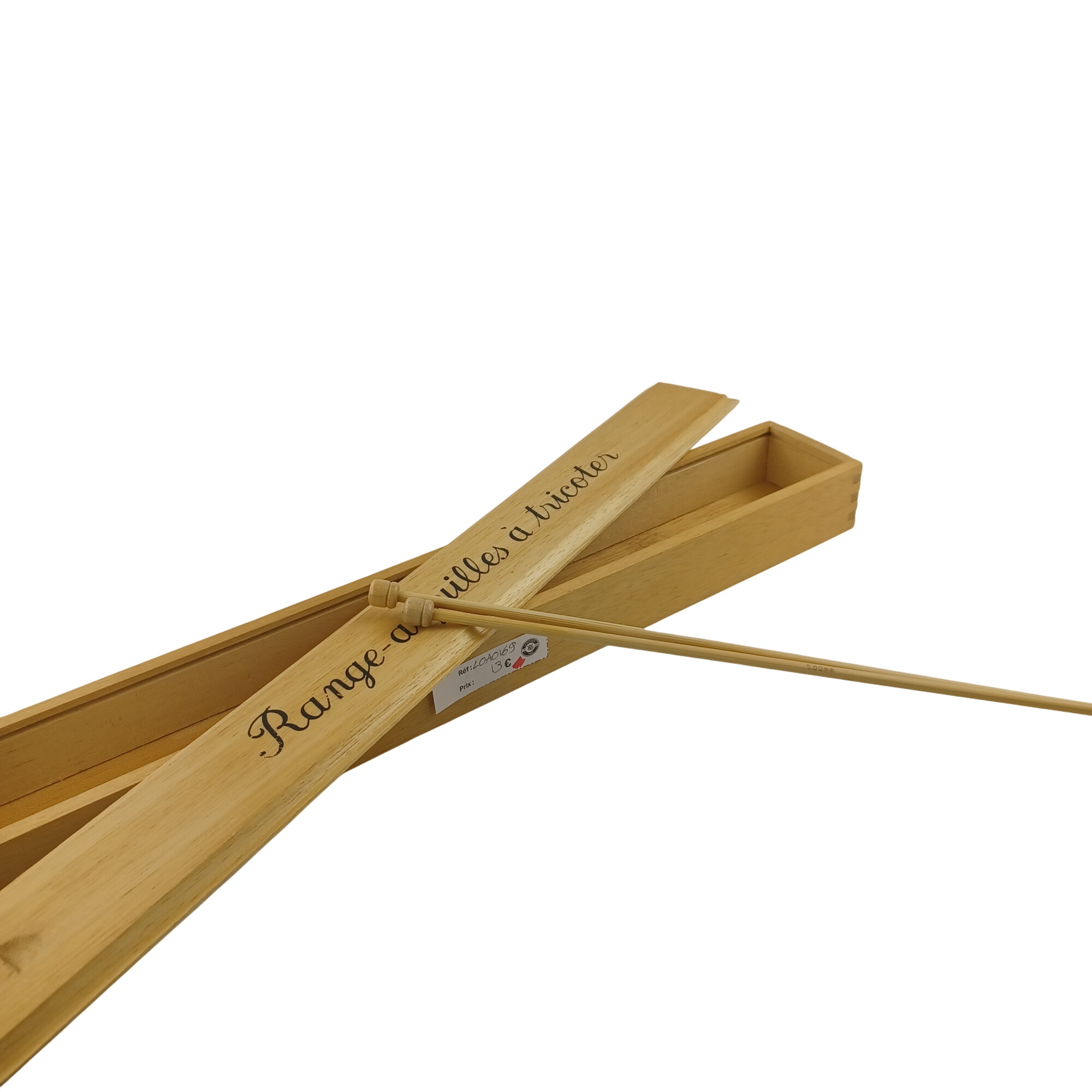 Boîte “range aiguilles à tricoter” en bois vernis Très bon état -  reconditionné disponible sur Label Emmaüs